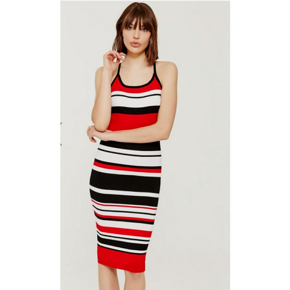 Striped Knit Bodycon Dress